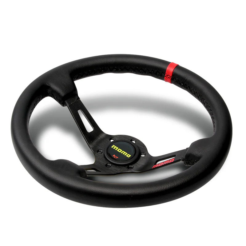 Red Line 350mm Racing Steering Wheel Microfiber Leather For YO momo hub X1 - Image 3