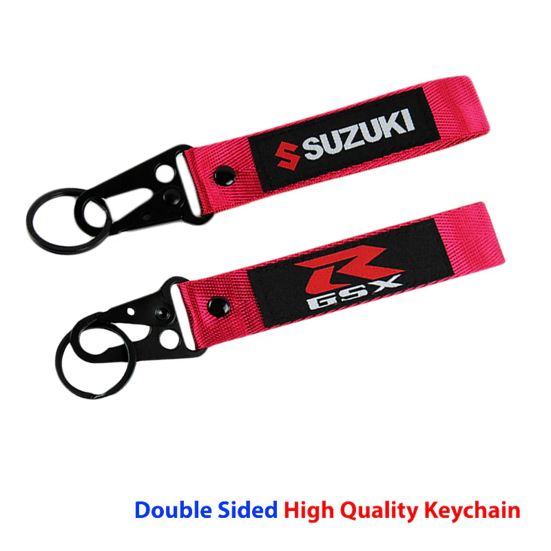 Red/Magenta SUZUKI GSX Lanyard Double Sided Backpack Key Ring Hook Strap Metal Keychain X2 - Image 3