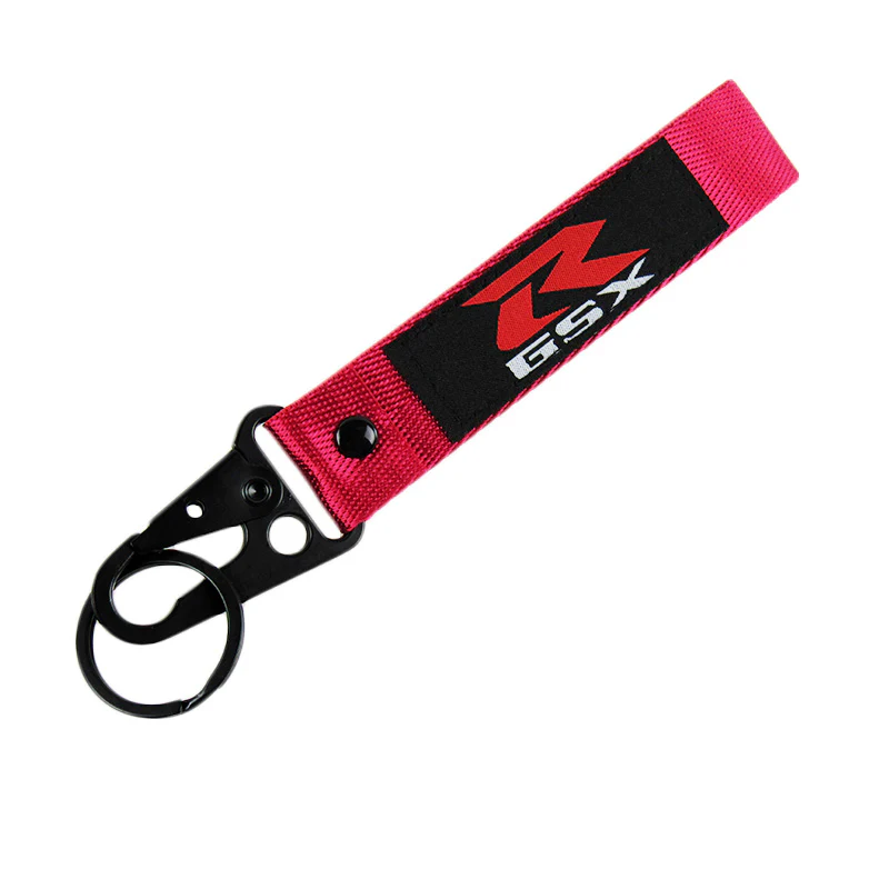 Red/Magenta SUZUKI GSX Lanyard Double Sided Backpack Key Ring Hook Strap Metal Keychain X2 - Image 4
