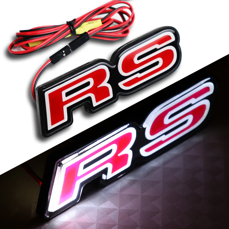 Red RS LED Front Grille Emblem - Image 2
