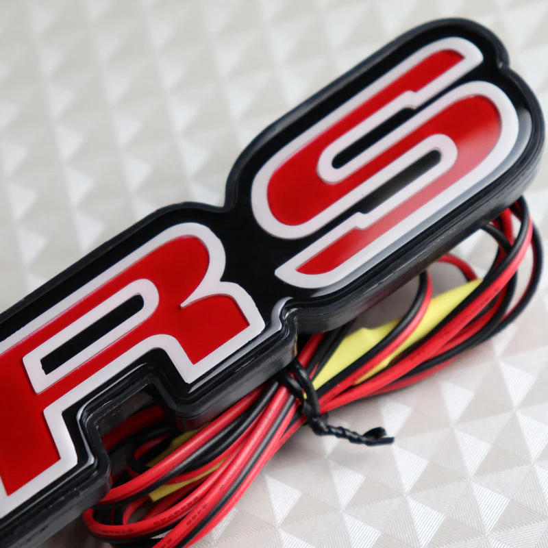 Red RS LED Front Grille Emblem - Image 4