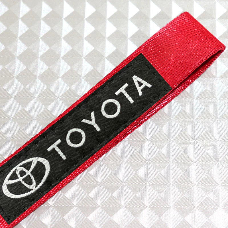 Red TOYOTA MOTORS Racing Keychain Metal Key Ring Hook Strap Nylon Lanyard-Universal - Image 5