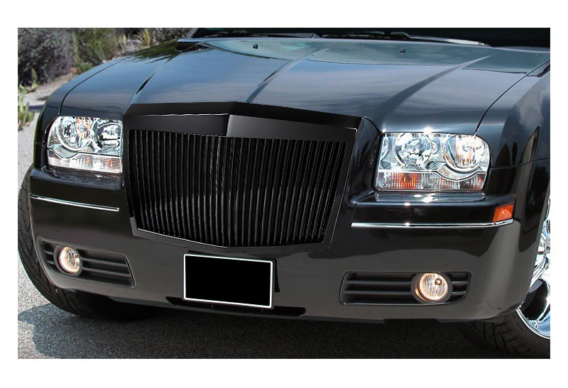Rolls Royce Phantom Style For 2005 - 2010 Chrysler 300 300C Front Vertical Grille Grill -Black ABS - Image 5