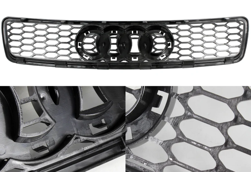 RS4 Style For 1996 - 2001 Audi A4 / S4 / B5 Front Honeycomb Grille Grill -Black ABS - Image 2