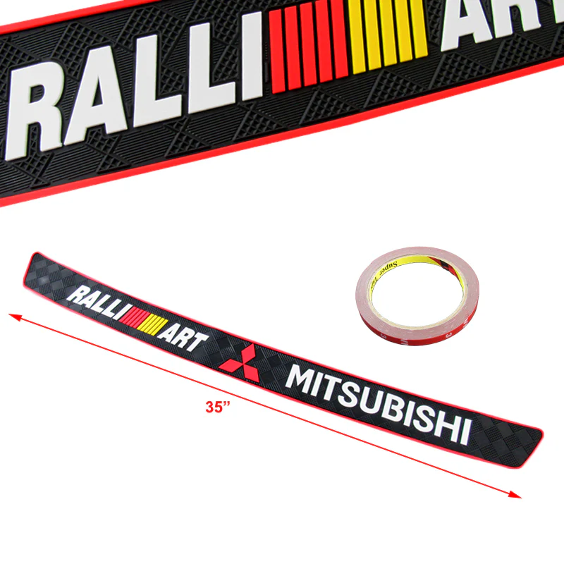 RALLIART Rubber Car Rear Bumper Protector Trunk Sill Guard Scratch Pad X1 - Image 3