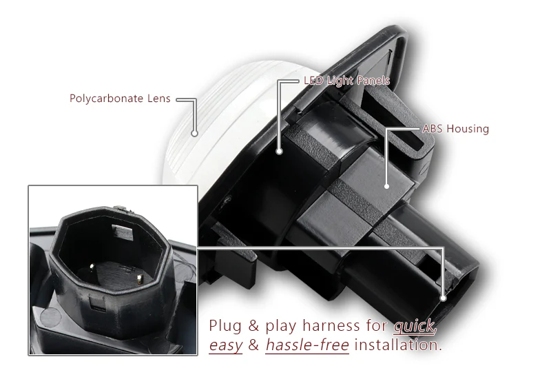 Scion xB / xD & Toyota Corolla / Sienna White 18-SMD 6000K LED License Plate Lights (2pcs) - Image 2