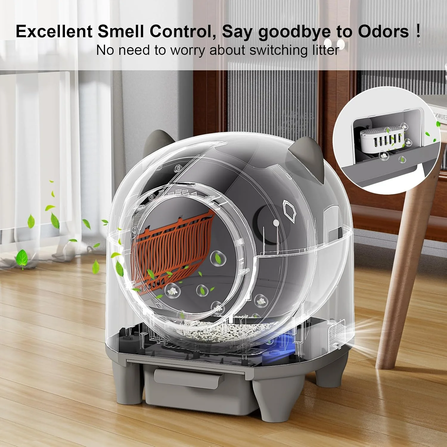 Self Cleaning Cat Litter Box,80L, No Scooping Automatic Litter Box / APP Control - Image 4