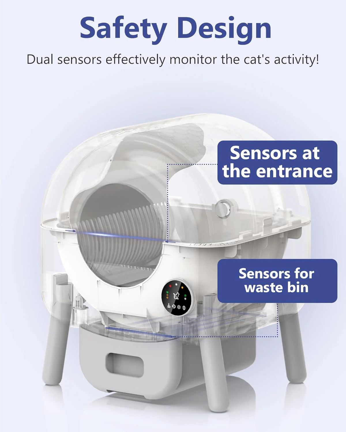 WiFi Smart Cat Litter Box NO Scoop/APP Automatic Self-Cleaning Litter BOX -White - Image 2