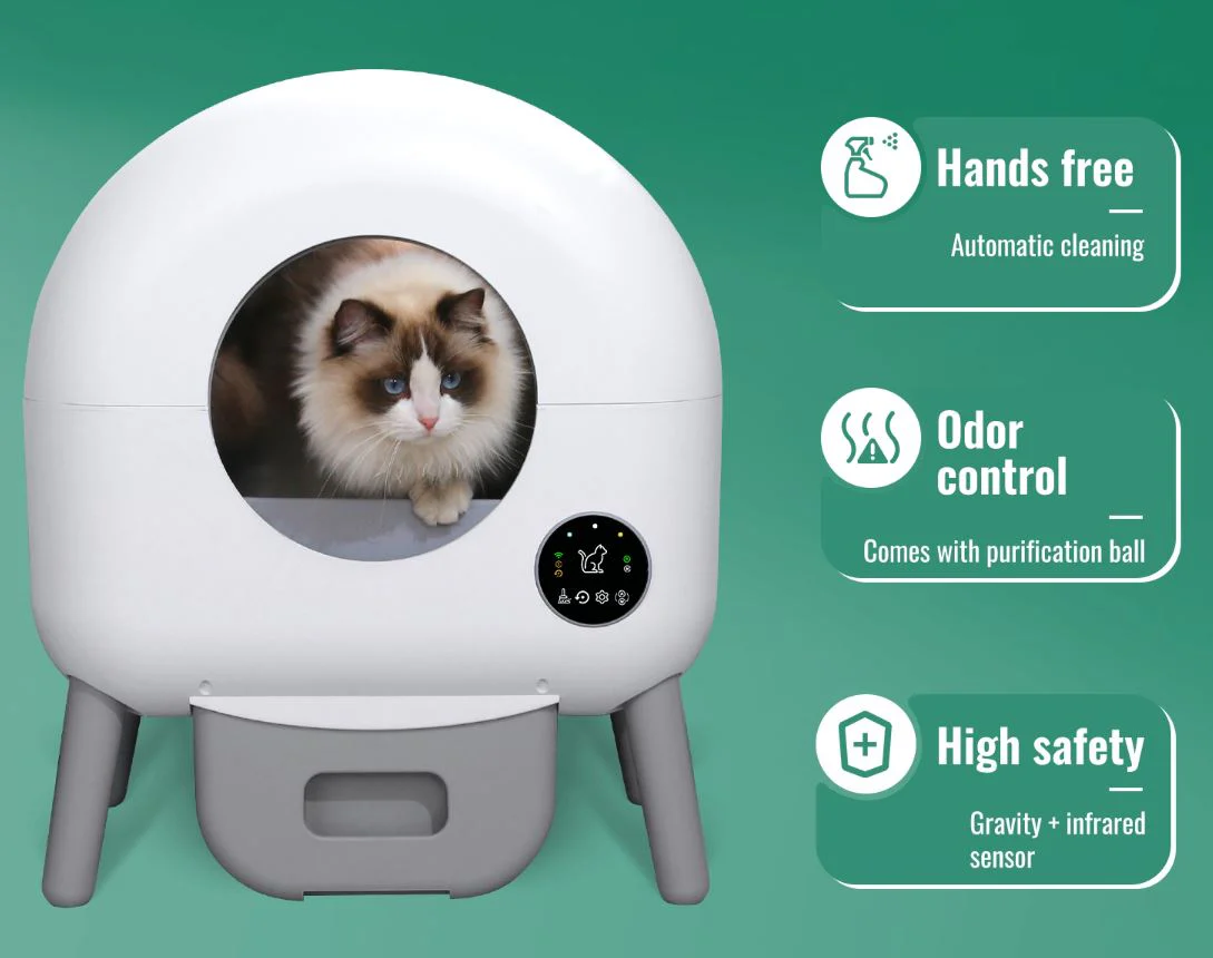 WiFi Smart Cat Litter Box NO Scoop/APP Automatic Self-Cleaning Litter BOX -White - Image 5