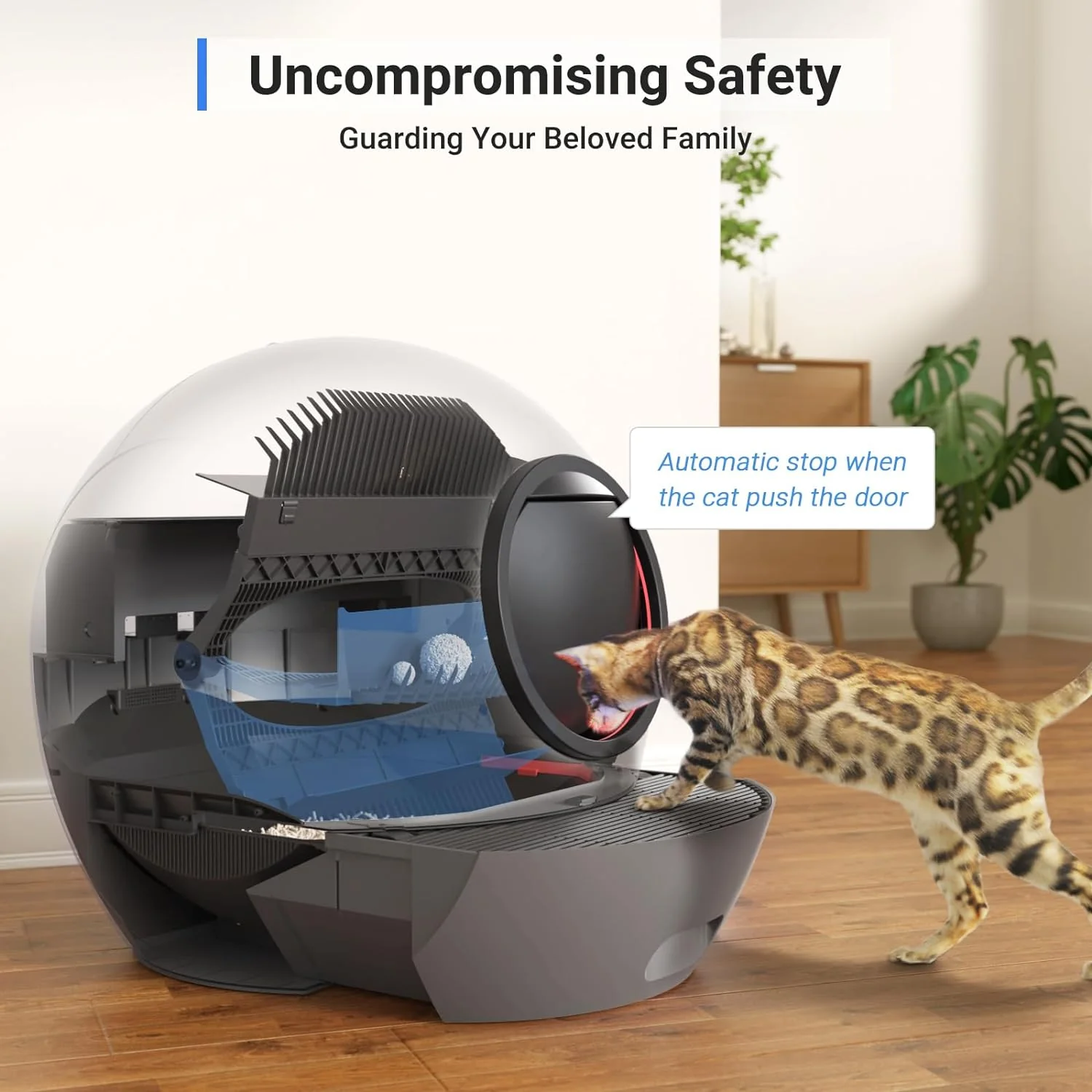 Self Cleaning Cat Litter Box: ELS PET Hands-Off 60L Extra Large Cat Litter Box, Odor Eliminating Smart Litter Box with APP Control, 2.4Ghz WiFi Only, Automatic Cat Litter Box for Multiple Cats - Image 5