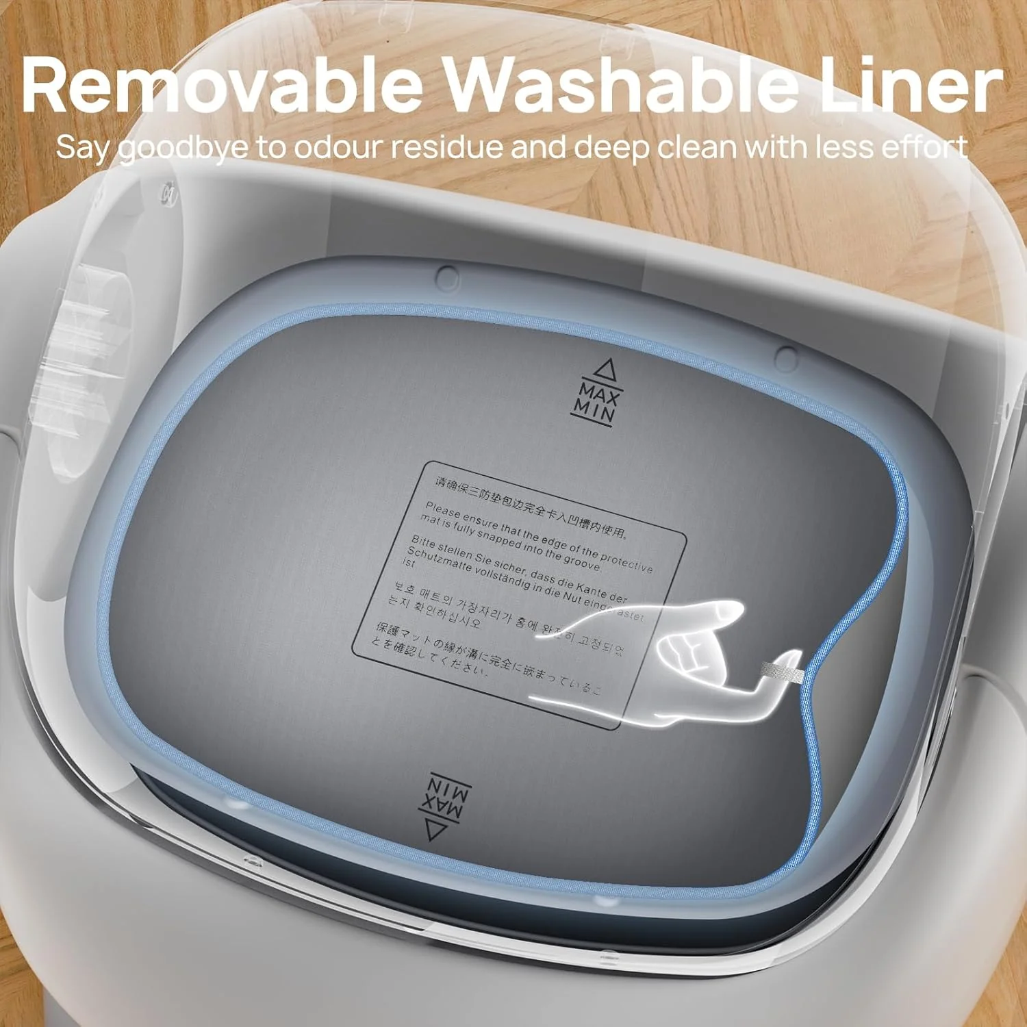 Open-Top Automatic Cat Litter Box, Self Cleaning Litter Box for Multi-Cat Families, APP Control, Safety Protection, 1 Roll Waste Bag - Image 2