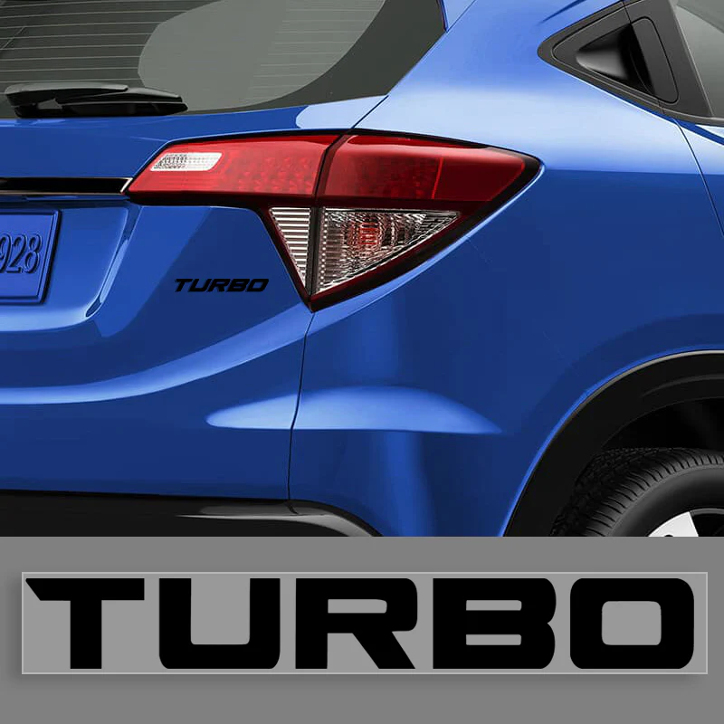 Set of 2 BLACK Turbo Decal Vinyl Sticker for Honda Civic Accord (6"x0.8") - Image 3