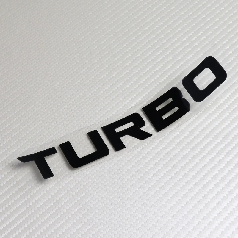 Set of 2 BLACK Turbo Decal Vinyl Sticker for Honda Civic Accord (6"x0.8") - Image 4