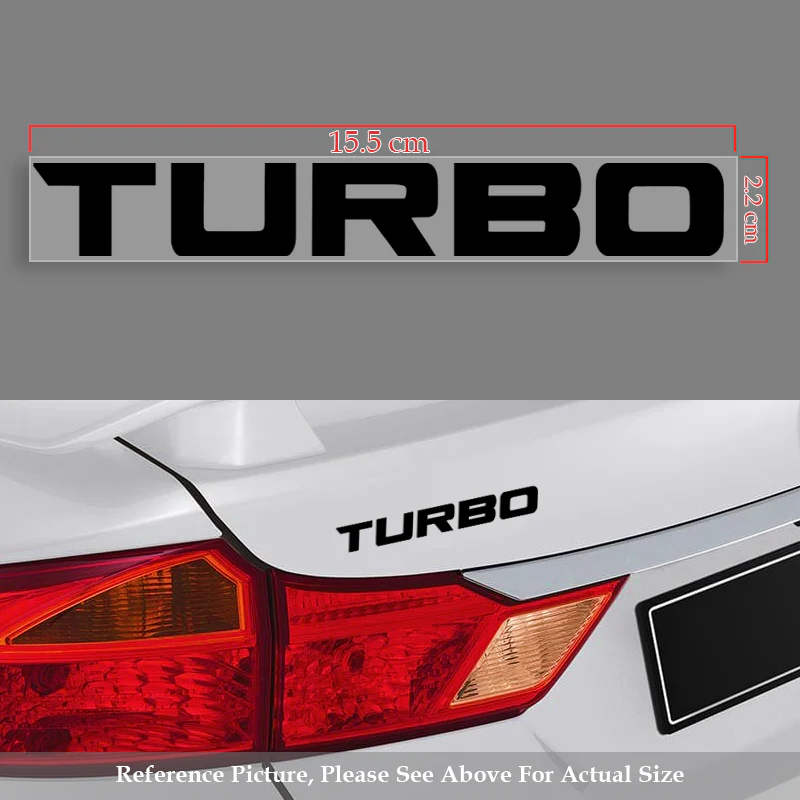 Set of 2 BLACK Turbo Decal Vinyl Sticker for Honda Civic Accord (6"x0.8") - Image 5