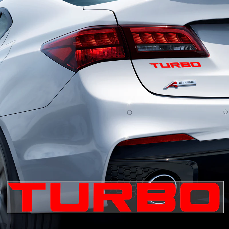 Set of 2 Red Turbo Decal Vinyl Sticker for Honda Civic Accord (6"x0.8") - Image 2