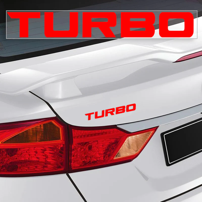 Set of 2 Red Turbo Decal Vinyl Sticker for Honda Civic Accord (6"x0.8") - Image 5