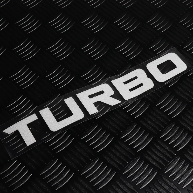 Set of 2 White Turbo Decal Vinyl Sticker for Honda Civic Accord (6"x0.8") - Image 2