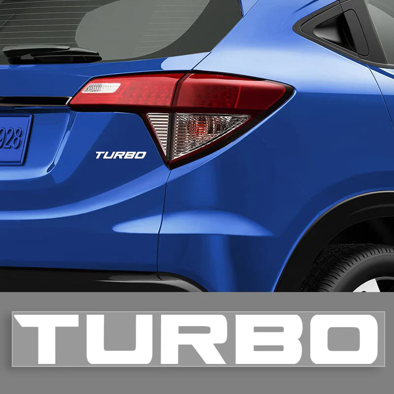 Set of 2 White Turbo Decal Vinyl Sticker for Honda Civic Accord (6"x0.8") - Image 4