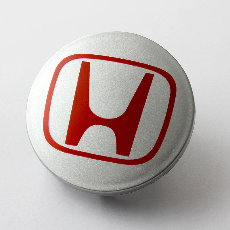 Honda Set of Four Silver and Red Wheel Center Caps (69mm) - Image 5
