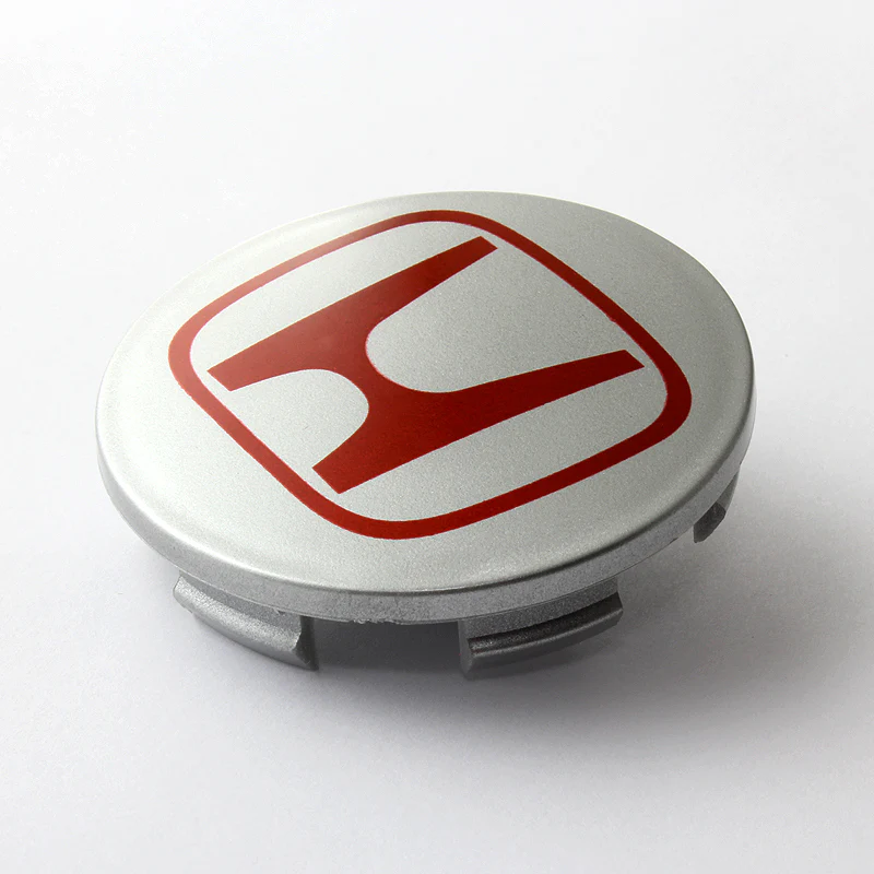 Honda Set of Four Silver and Red Wheel Center Caps (69mm) - Image 6