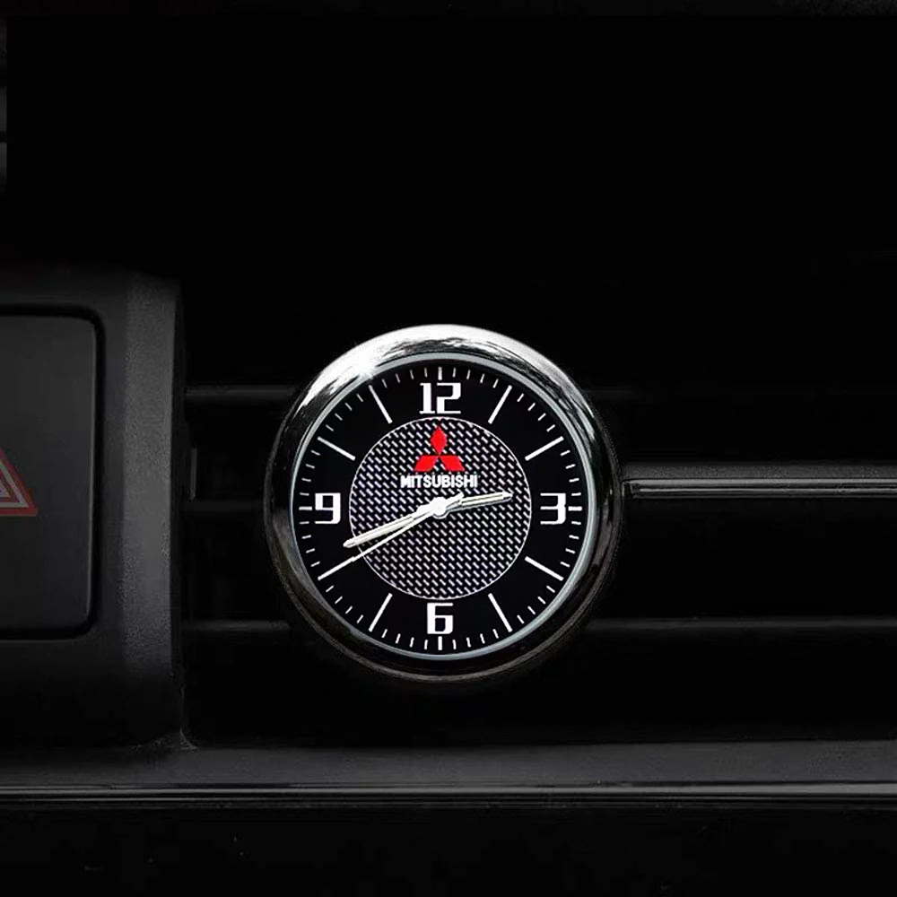 MITSUBISHI Set of Car 15" Steering Wheel Cover Carbon Fiber Look Leather with Exquisite Clock - Image 10