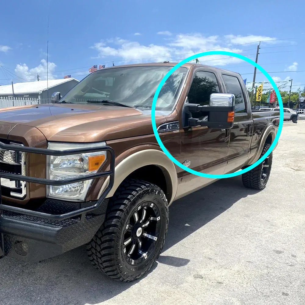 Side View Half Mirror Covers Cap For 2008-2016 Ford F-250 F-350 F-450 F-550 Super Duty -Chrome ABS - Image 5