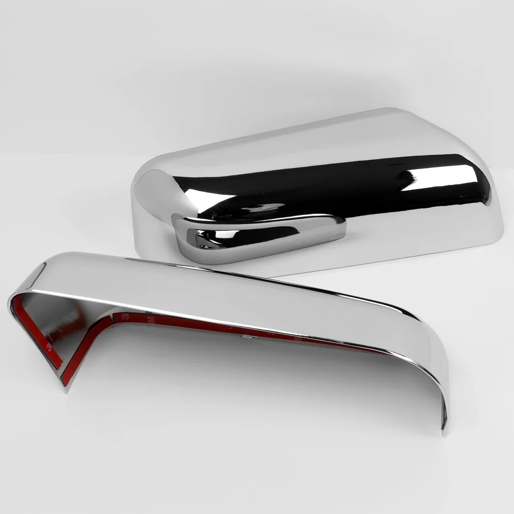 Side View Half Overlays Mirror Covers Cap For 2009-2014 Ford F-150 -Chrome ABS - Image 2