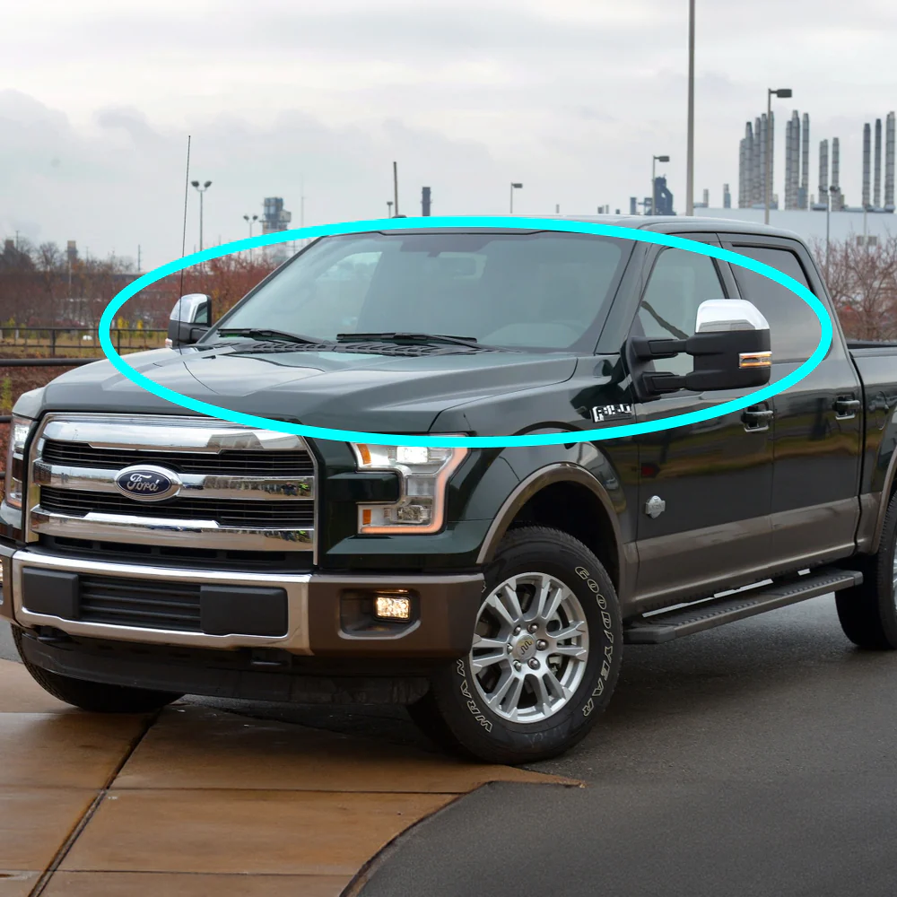 Side View Half Mirror Covers Cap For 2015 - 2020 Ford F-150 F150 -Chrome ABS - Image 8