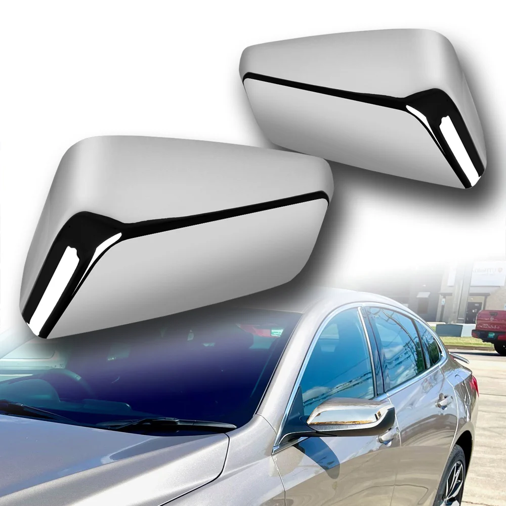 Side View Half Mirror Covers Cap For 2016-2025 Chevy Malibu -Chrome ABS W/ Turn Signal Cut - Image 5