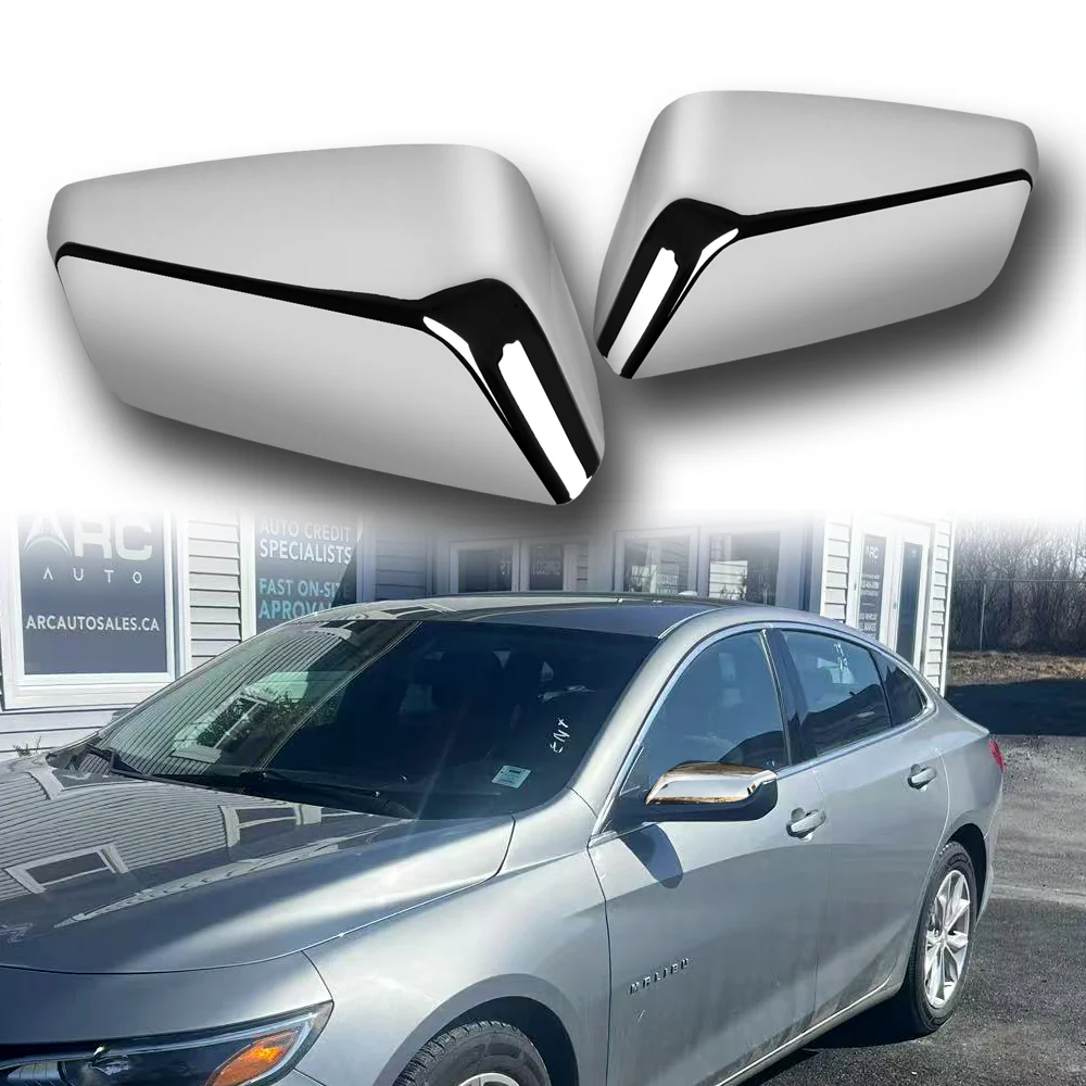 Side View Half Mirror Covers Cap For 2016-2025 Chevy Malibu -Chrome ABS W/ Turn Signal Cut - Image 6