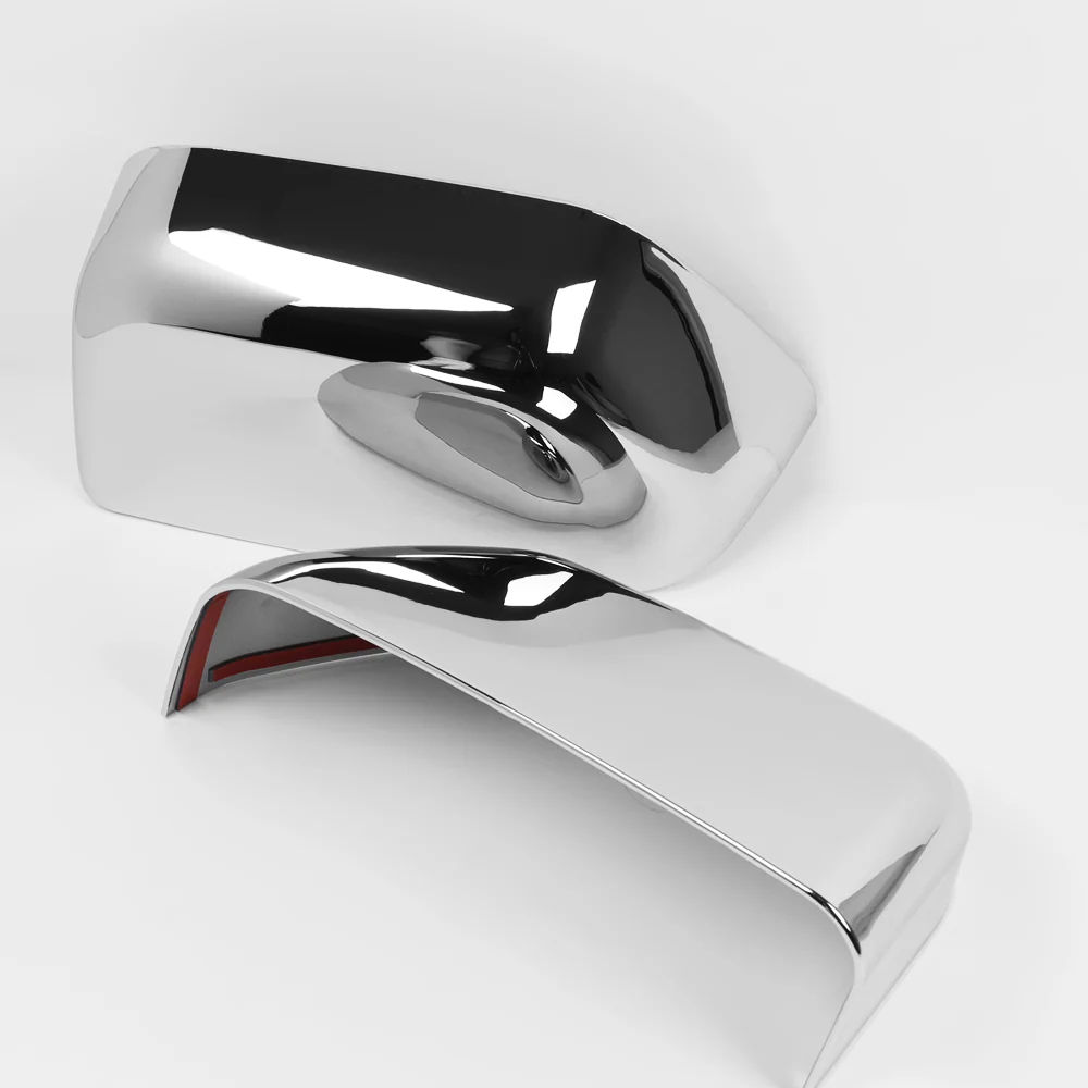 Side View Half Mirror Covers Cap For 2017-2023 Ford F-250 F-350 F-450 F-550 Super Duty -Chrome ABS - Image 2