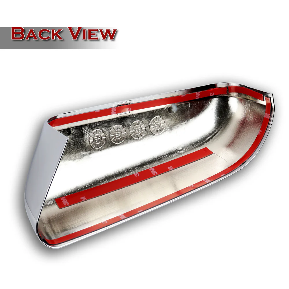 Side View Half Mirror Covers Cap For 2017-2023 Ford F-250 F-350 F-450 F-550 Super Duty -Chrome ABS - Image 3