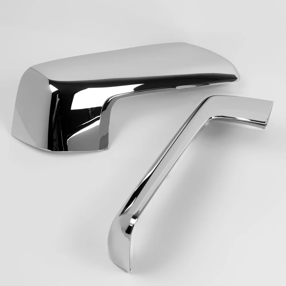 Side View Half Mirror Covers Cap For 2019-2025 Chevy Silverado / GMC Sierra 1500 -Chrome ABS - Image 2