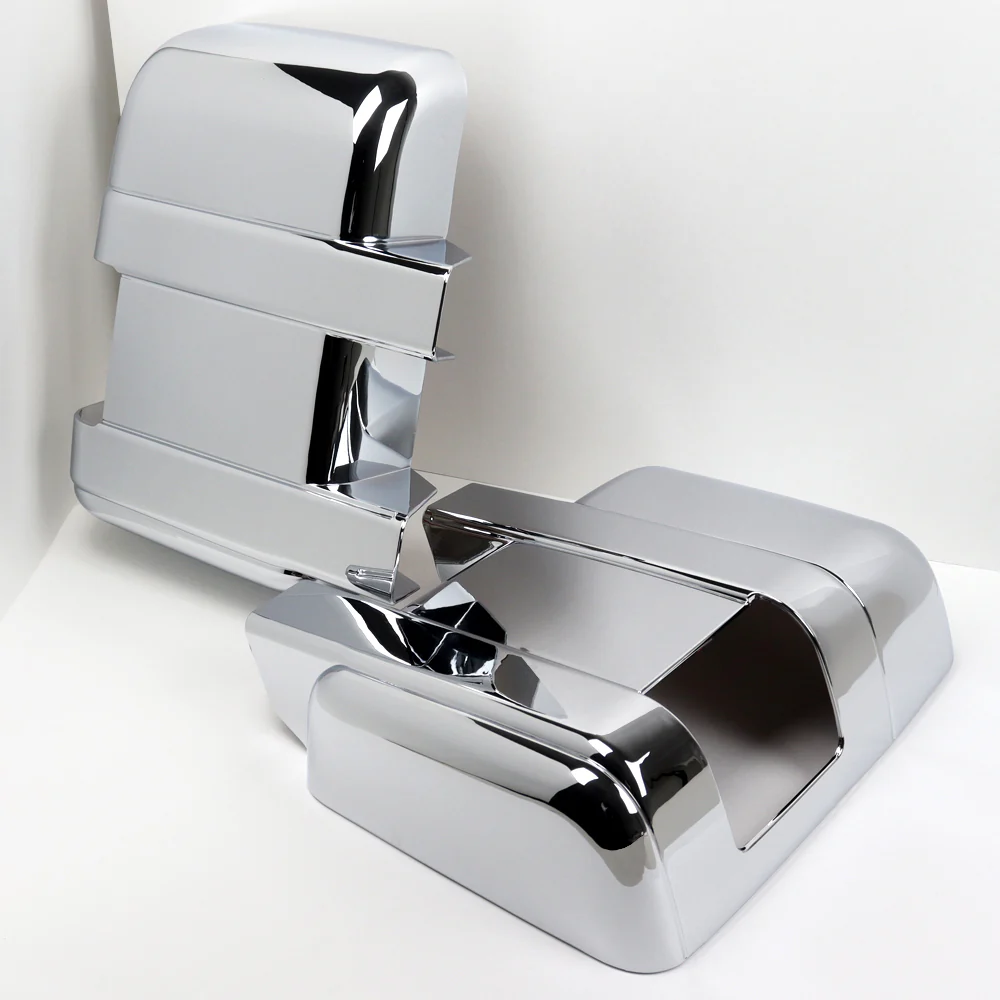 Side View Mirror Covers Cap For 2008 - 2016 Ford F-250 F-350 F-450 F-550 Super Duty -Chrome ABS W/ Turn Signal Hole - Image 2