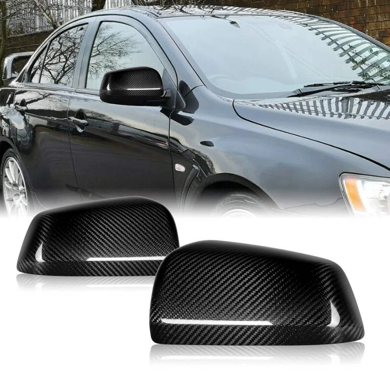 Side View Mirror Covers Cap For 2008-2017 Mitsubishi Lancer EVO 10 -Real Carbon Fiber - Image 6