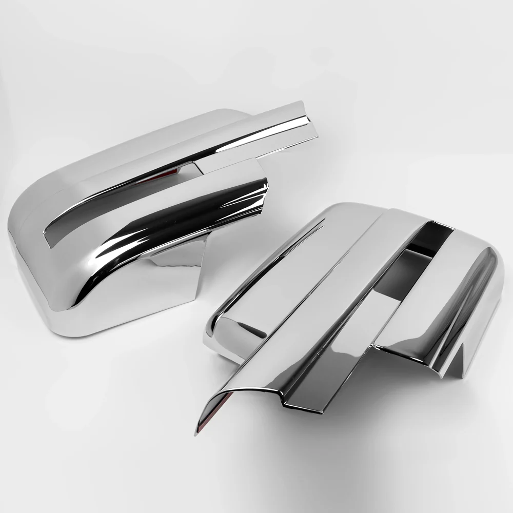 Side View Mirror Covers Cap For 2009-2014 Ford F-150 W/Turn Signal Cut -Chrome ABS - Image 2