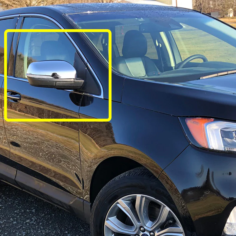 Side View Mirror Covers Cap For 2015-2018 Ford Edge With Turn Signal Cut -Chrome ABS - Image 5