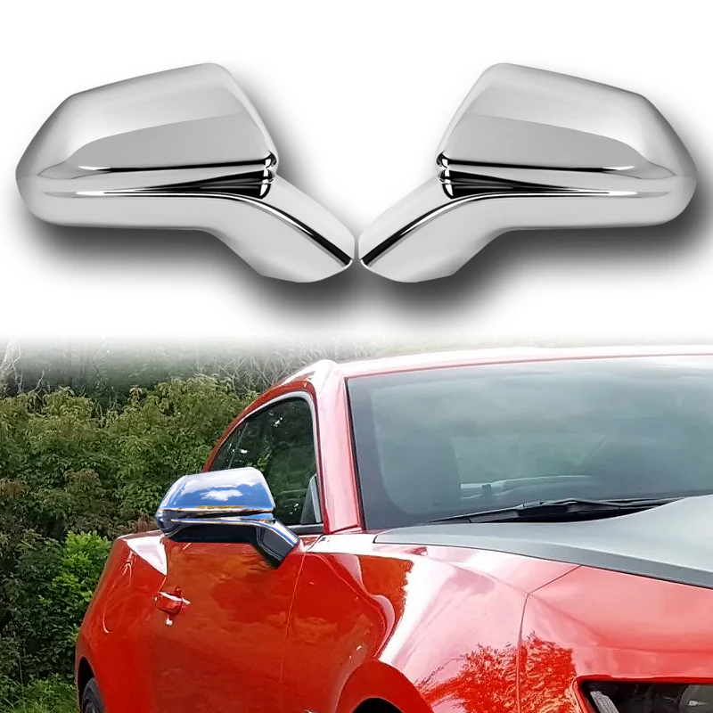 Side View Mirror Covers Cap For 2016-2022 Chevrolet Chevy Camaro -Chrome ABS - Image 6