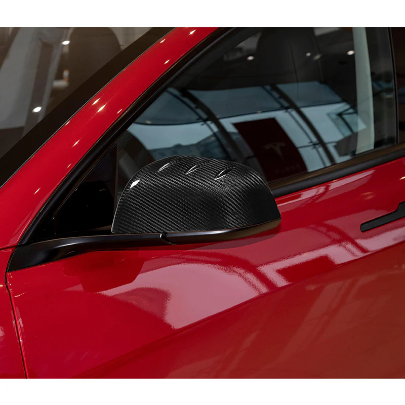 Side View Mirror Covers Cap Trim For 2017-2023 Tesla Model 3 -Real Carbon Fiber - Image 6