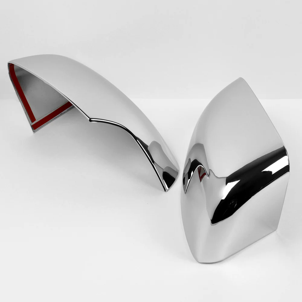 Side View Mirror Covers Cap For 2019 - 2023 Ford Ranger -Chrome ABS W/ Turn Signal Hole - Image 2