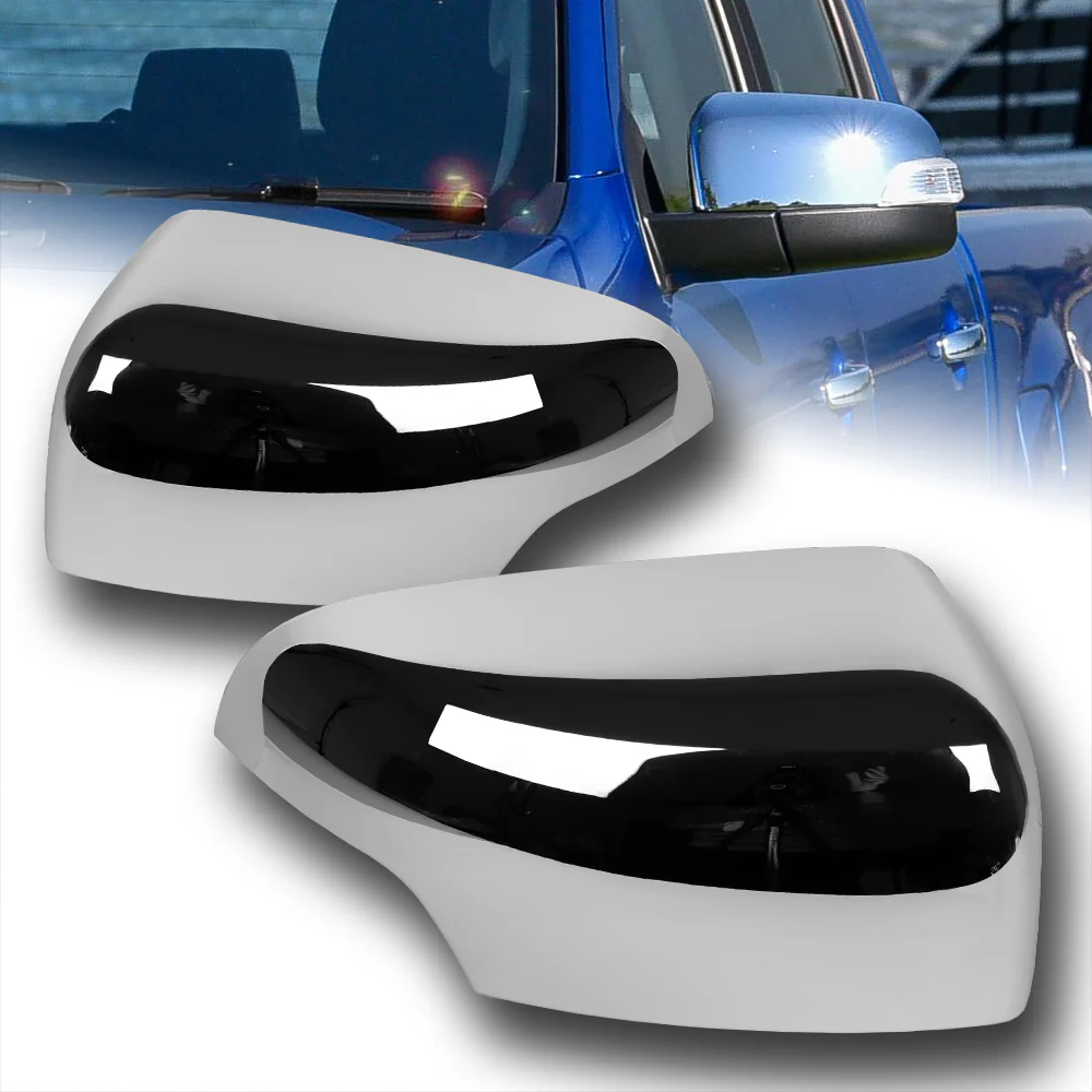 Side View Mirror Covers Cap For 2019 - 2023 Ford Ranger -Chrome ABS W/ Turn Signal Hole - Image 7