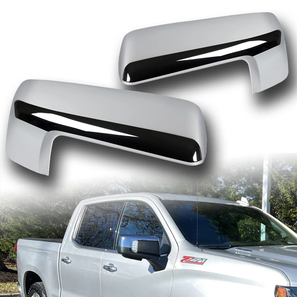 Side View Mirror Covers Cap For 2019-2024 Chevy Silverado / GMC Sierra 1500 -Chrome ABS - Image 5