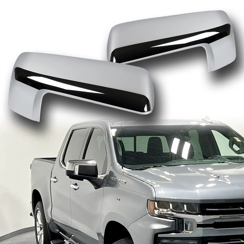Side View Mirror Covers Cap For 2019-2024 Chevy Silverado / GMC Sierra 1500 -Chrome ABS - Image 6