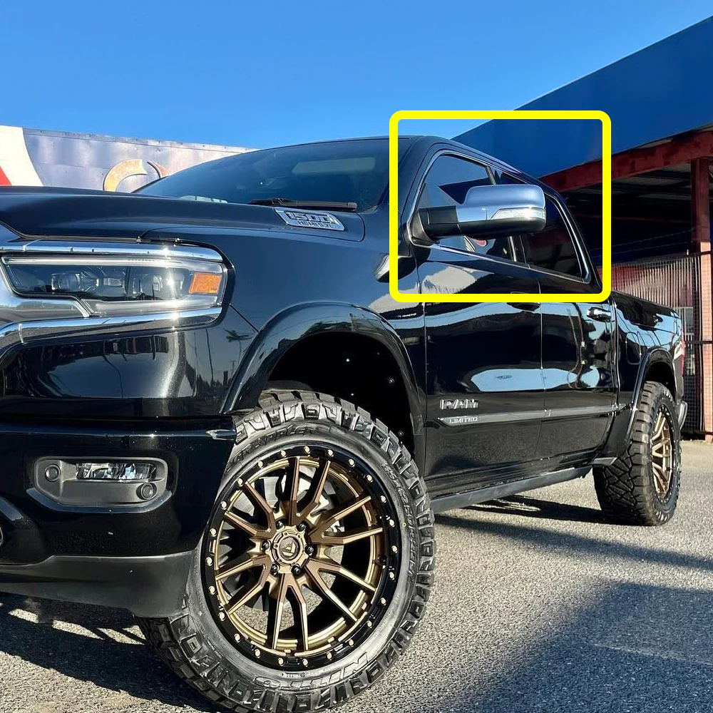 Side View Mirror Covers Cap For 2019 - 2026 Dodge Ram 1500 -Chrome ABS W/ Turn Signal Hole - Image 8