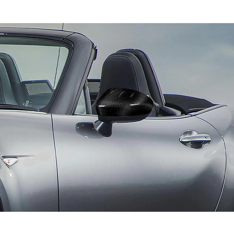 Side View Mirror Covers Cap Trim For 2016-2023 Mazda MX-5 MX5 Miata -Real Carbon Fiber - Image 5