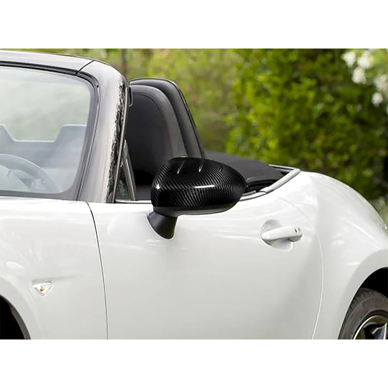 Side View Mirror Covers Cap Trim For 2016-2023 Mazda MX-5 MX5 Miata -Real Carbon Fiber - Image 6