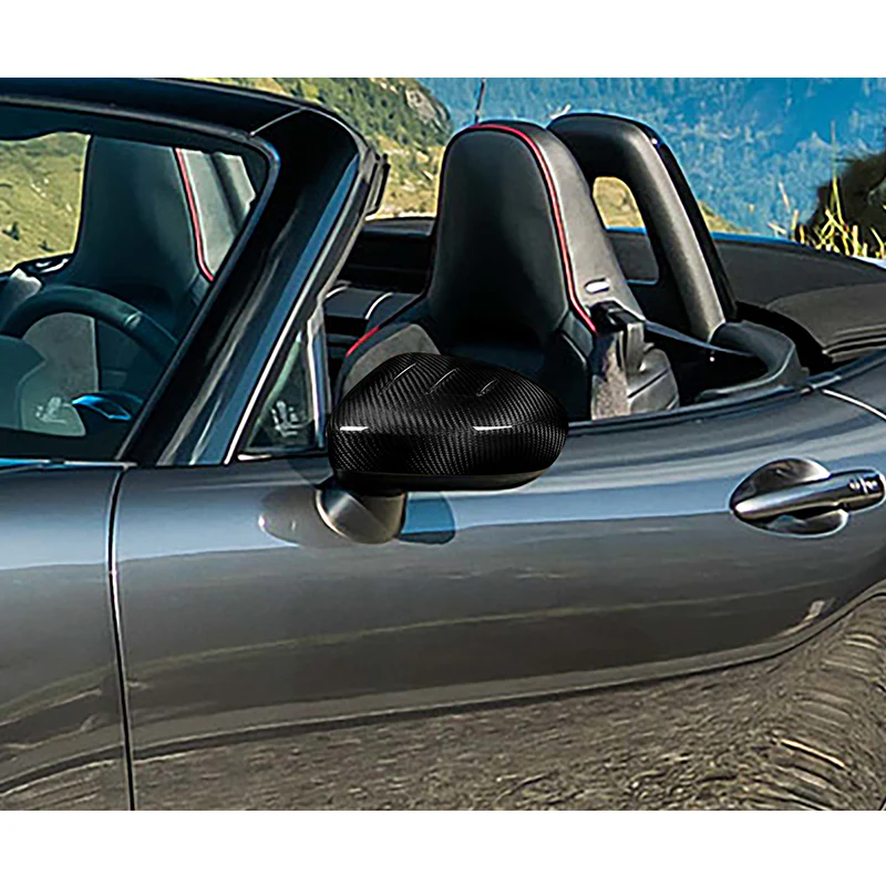 Side View Mirror Covers Cap Trim For 2016-2023 Mazda MX-5 MX5 Miata -Real Carbon Fiber - Image 7