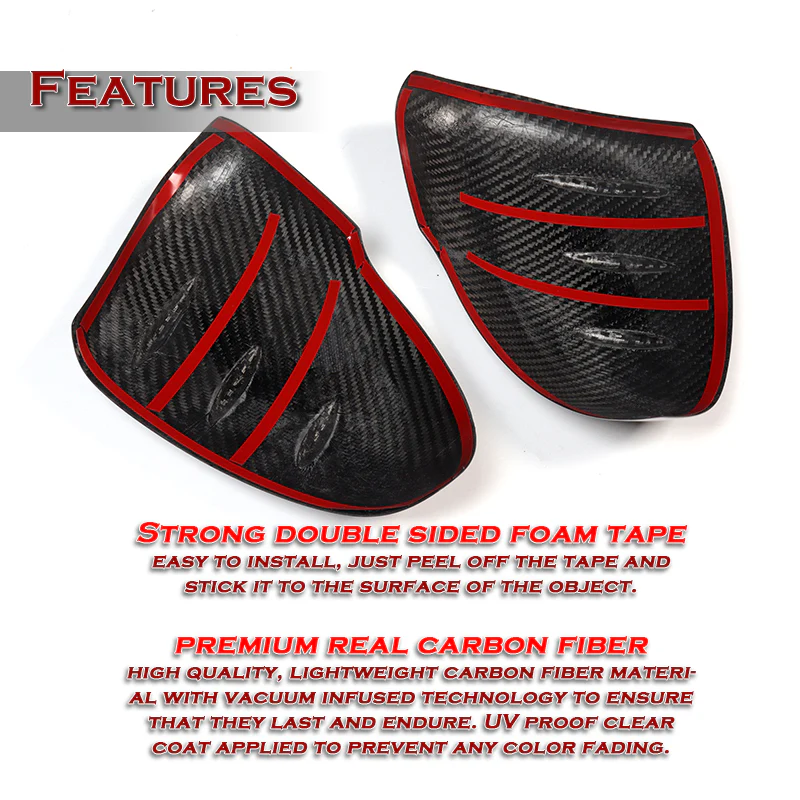 Side View Mirror Covers Cap Trim For 2018-2023 Kia Stinger -Real Carbon Fiber - Image 3