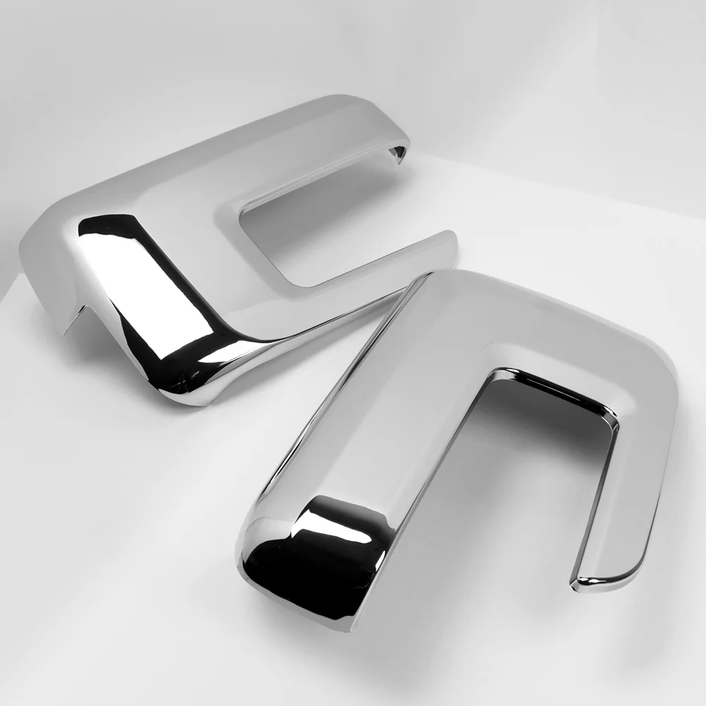 Side View Mirror Covers Overlays Cap For 2021 - 2023 Ford F-150 F150 -Chrome ABS W/ Turn Signal Hole - Image 2