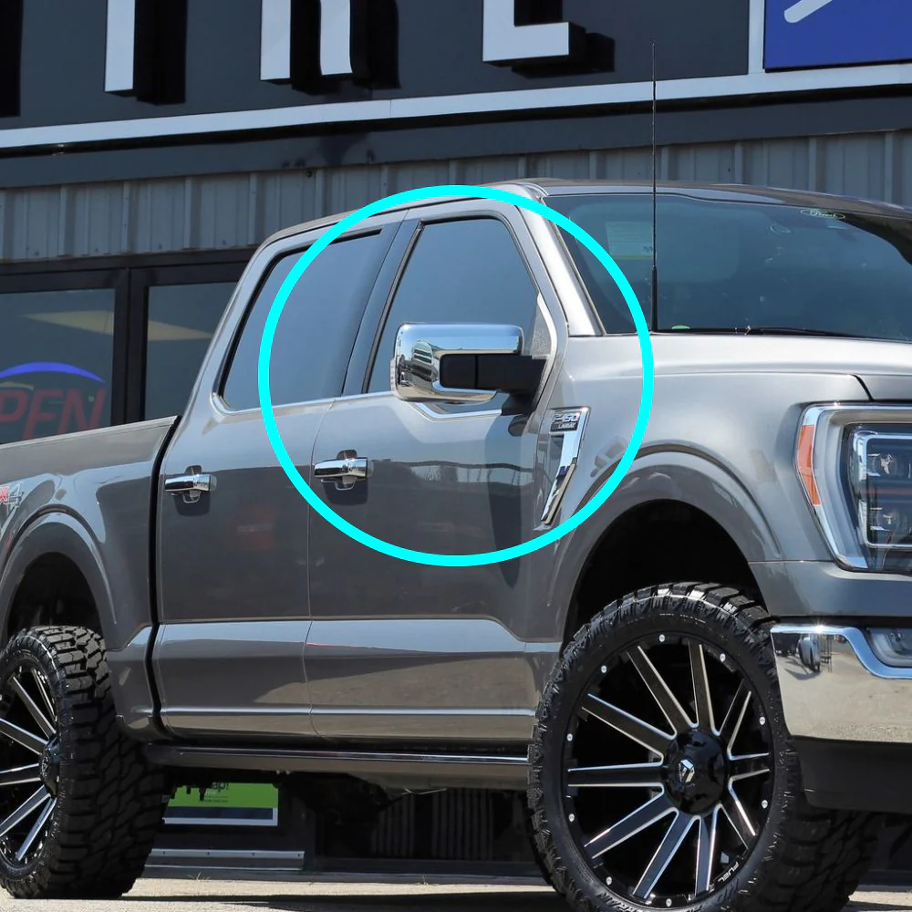 Side View Mirror Covers Overlays Cap For 2021 - 2023 Ford F-150 F150 -Chrome ABS W/ Turn Signal Hole - Image 7